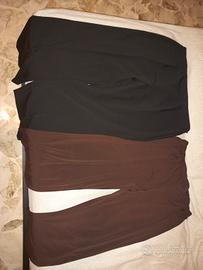 due pantaloni donna 52 nero ed XL marrone