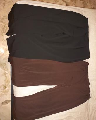due pantaloni donna 52 nero ed XL marrone