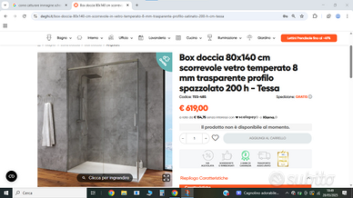 Box doccia 80x140 cm