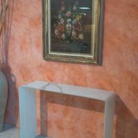 Console 100 cm in vetro temperato effetto marmo