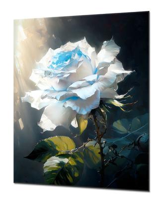 Quadro Stampa su Tela Rosa Blu 70x120 cm