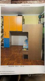 Camera completa, letto a castello con ponte.