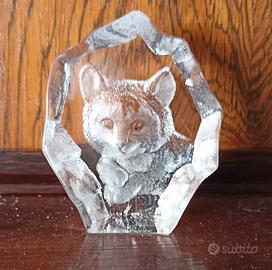 Målerås gatto Crystal glass per Natale 