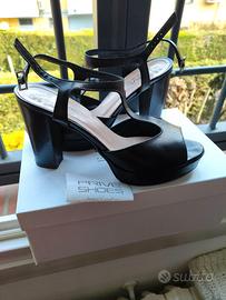 Sandali spuntati n°40 vera pelle neri Prive Shoes