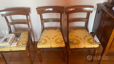 6 Sedie contavolo in mogano anno primi 900 inglesi
