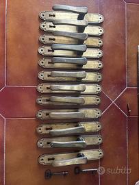 Set 12 maniglie ottone vintage GPB