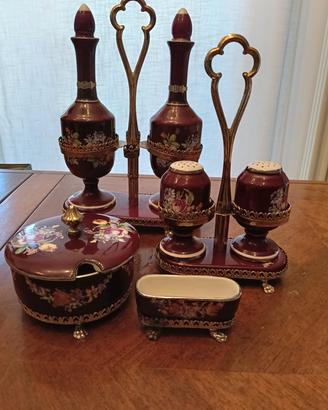 Set di condimento in porcellana vintage 