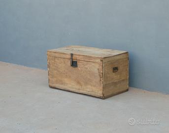 Cassapanca panca baule contenitore in pioppo, '900