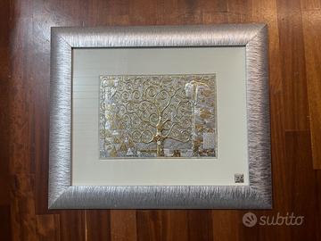 Quadro argentato albero della vita