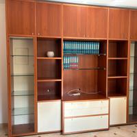 Poliform in ciliegio livreria soggiorno