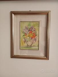 Quadro anni 70 /80 ad Olio motivo floreale 