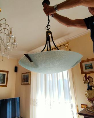 lampadario in vetro 