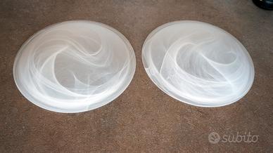 Coppia di diffusori in vetro per plafoniera