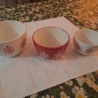 TRE CIOTOLE TAZZE  DA ARREDAMENTO CERAMICA