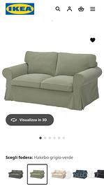 Divano Ikea EKTORP Verde/Grigio 2 posti