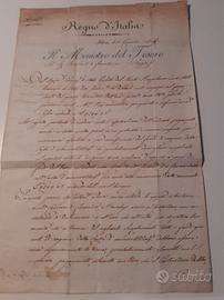 documento Regno d'Italia Ministro del Tesoro 1814