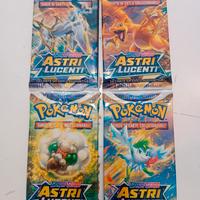 Card Pokémon 4 bustine Spada e scudo Astri Lucenti