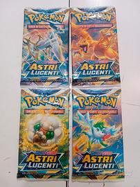 Card Pokémon 4 bustine Spada e scudo Astri Lucenti