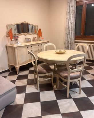 Mobile sala più tavolo e sedie stile shabby