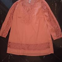 Blusa arancio con inserti