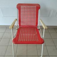 Sedia rossa pieghevole da esterno/spiaggia 