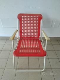 Sedia rossa pieghevole da esterno/spiaggia 