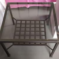 Tavolino soggiorno ferro e vetro