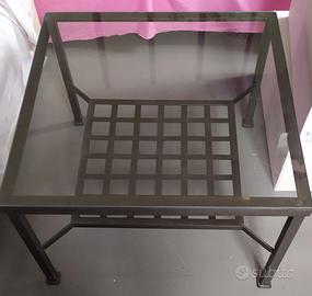 Tavolino soggiorno ferro e vetro