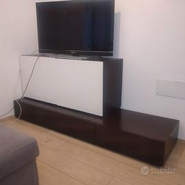 Mobile soggiorno modulare wengé bianco/rovere