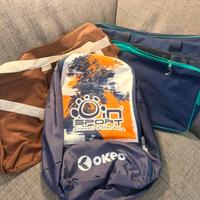 Due borsoni e uno zaino