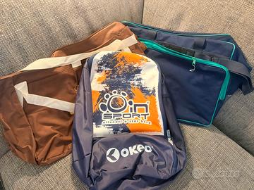 Due borsoni e uno zaino