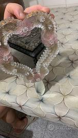 Specchio a Cuore in Vetro di Murano Originale -