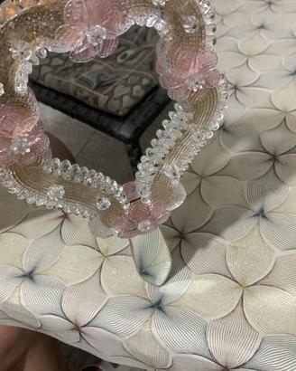 Specchio a Cuore in Vetro di Murano Originale -