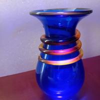 Vaso vetro di Murano blu cobalto