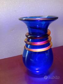 Vaso vetro di Murano blu cobalto