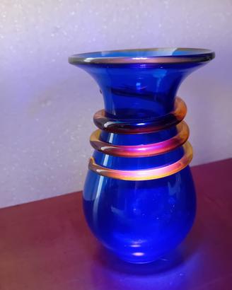 Vaso vetro di Murano blu cobalto