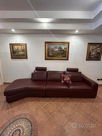 Divano in pelle 5 posti come nuovo