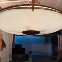Lampadario in vetro satinato anni 50