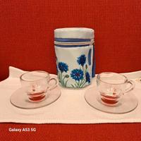 2 TAZZINE DA CAFFE' CON PIATTINO - BIALETTI - NUOV