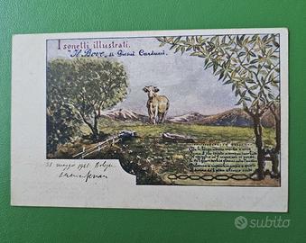 CARTOLINA ANTICA SONETTI ILLUSTRATI BOVE- CARDUCCI