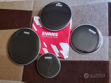 Set pelli batteria Evans Black Chrome 8 10 12 14 