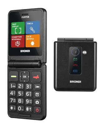 BRONDI FLIPPER (NERO) - TELEFONO CELLULARE SENIOR