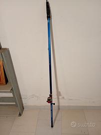 Canna Pesca Trota Carbonio 5mt + Mulinello Vintage