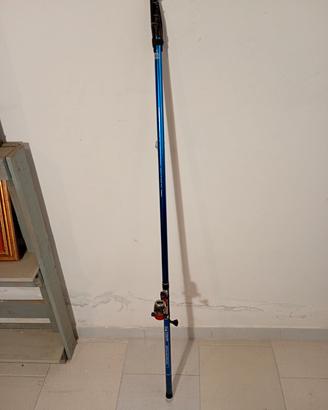 Canna Pesca Trota Carbonio 5mt + Mulinello Vintage