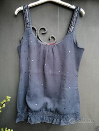 Blusa Top Carrera Grigio Argento