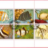 SHARJAH 1972 Foglietti Pesci, Frutta, Uccelli MNH