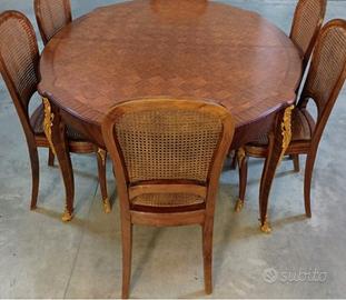 Tavolo ovale allungabile Luigi XV in mogano