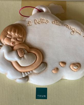 coccarda nascita Thun con angioletto beige