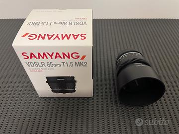 Obiettivo Samyang 85mm T1.5 VDSLR MK2 x canon EF