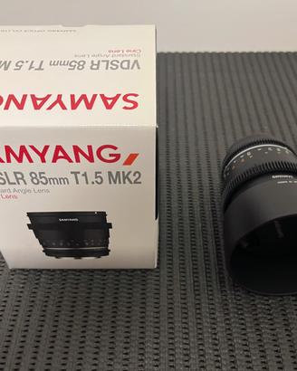Obiettivo Samyang 85mm T1.5 VDSLR MK2 x canon EF